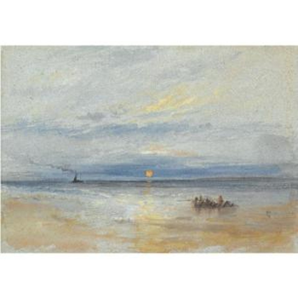 Coastal View At Sunset With Fishing Boat Returning To Port by Joseph Mallord William Turner