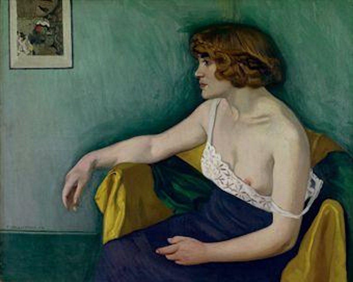 Jeune femme assise de profil by Félix Vallotton