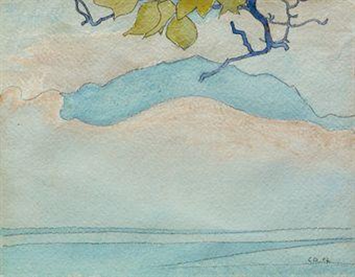 Seelandschaft mit bergigem Ufer by Cuno Amiet