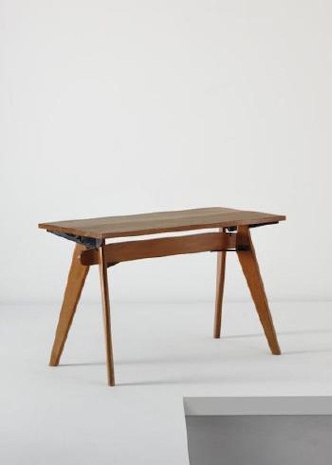 Unique prototype B.C.C. table, from the Central de Construction B.C.C. Office, Nancy by Jean Prouve by Pierre Jeanneret
