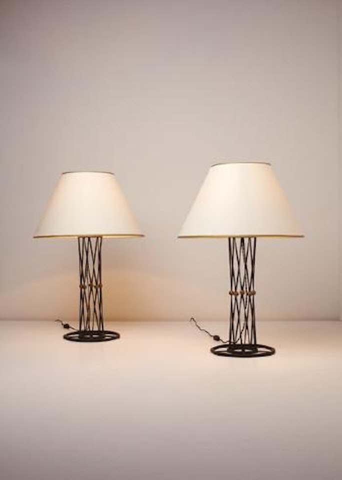 Pair of Mirabeau table lamps by Jean Royere