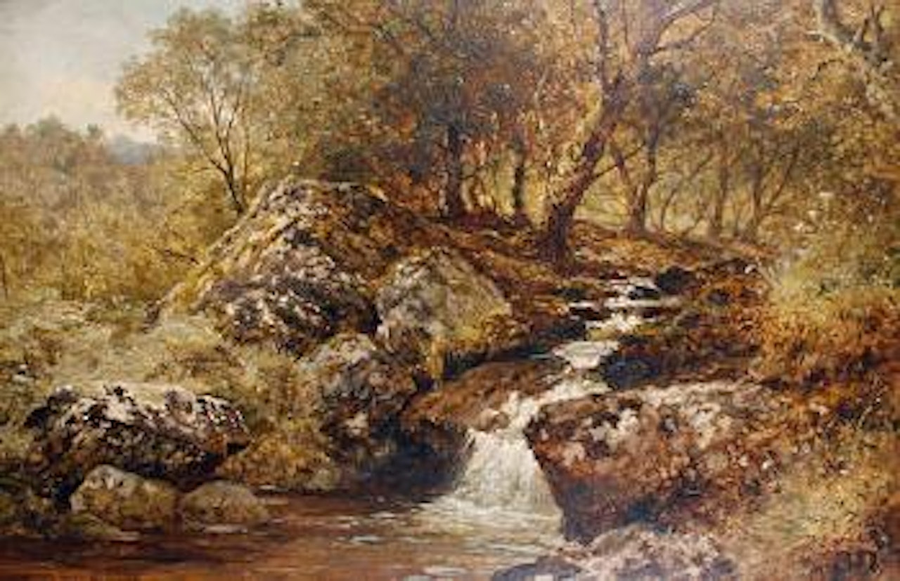 Woodland scene, North Wales by Benjamin Williams Leader