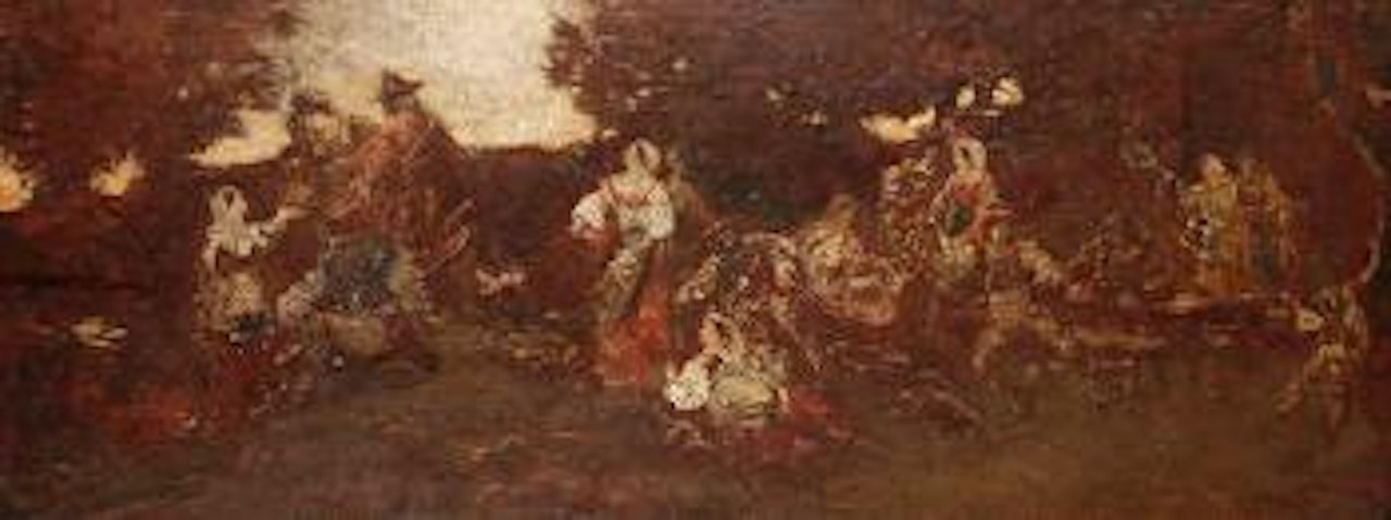 A garden fete by Adolphe Monticelli