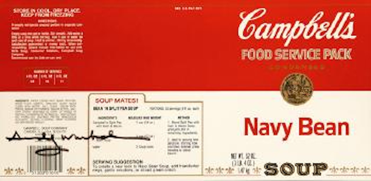 Campbell's navy bean soup label by Andy Warhol