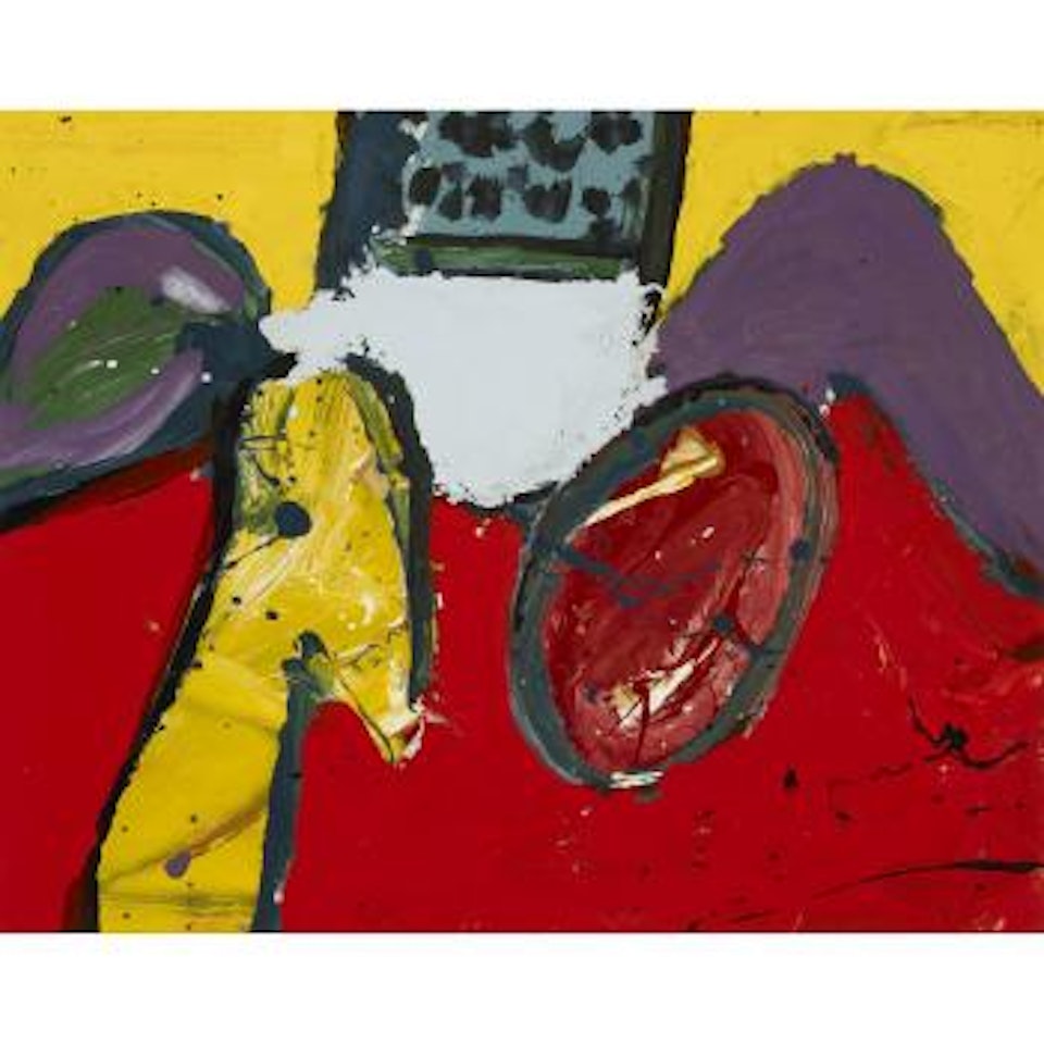 Yellow bird, red egg by Alan Davie