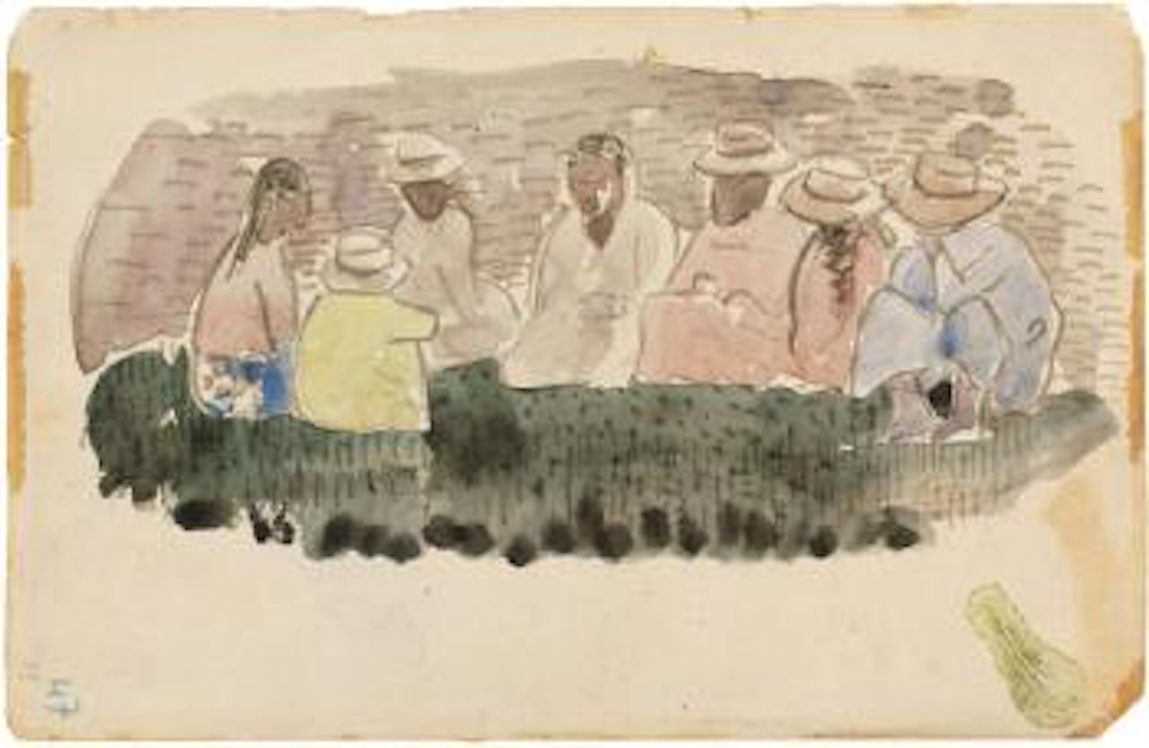 Réunion de sept personnages accroupis by Paul Gauguin