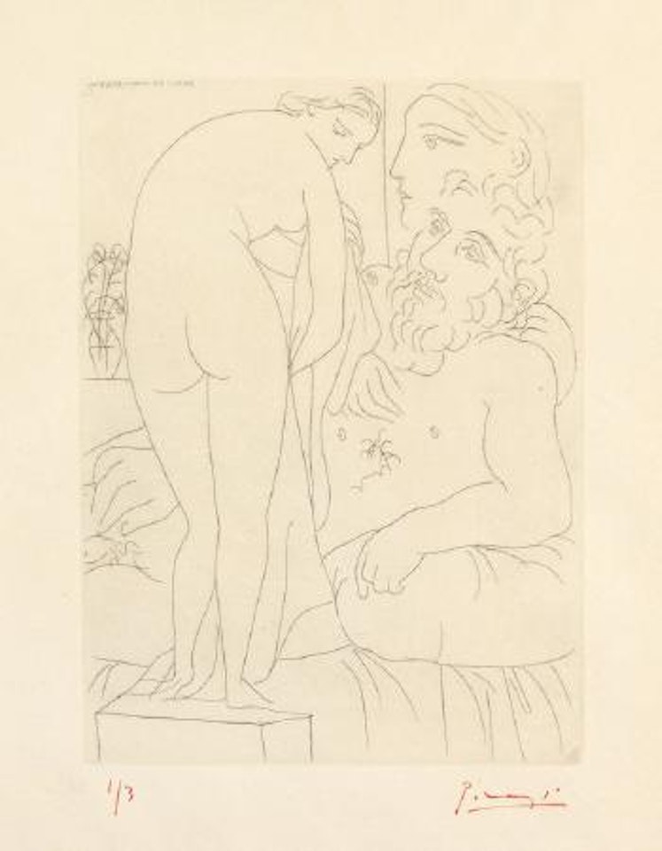 Sculpteur au repos avec Marie-Thérèse et sa représentation en Vénus pudique by Pablo Picasso