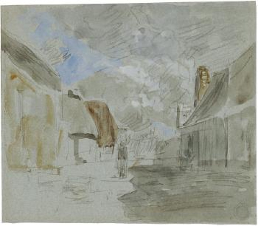 Etude d'une rue de village by Eugène Boudin