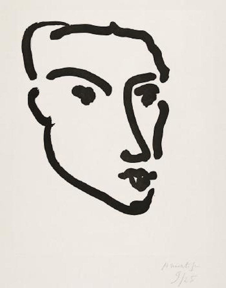 Nadia, visage de trois-quarts by Henri Matisse