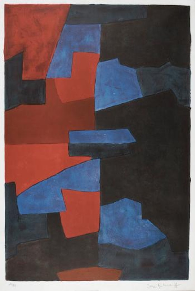 Composition en rouge, bleu et noir by Serge Poliakoff