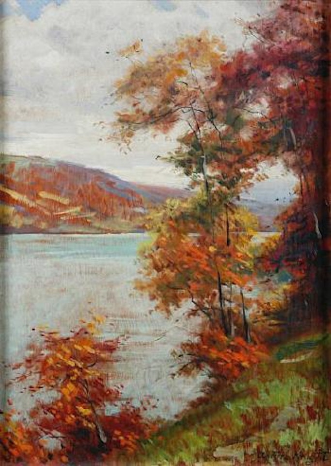 A river scene by Louis Aston Knight