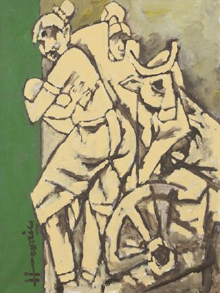 Farmer family by M.F. Husain
