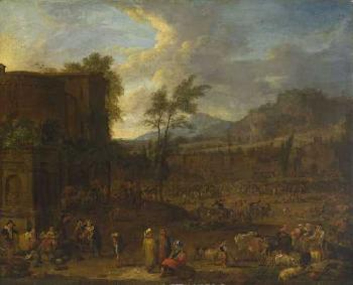 Viehmarkt by Adriaen Frans Boudewyns by Pieter Bout