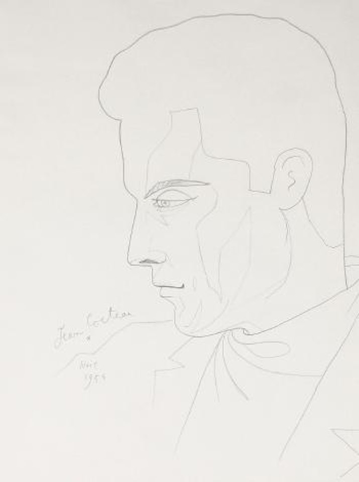 Portrait of Gilbert Becaud by Jean Cocteau
