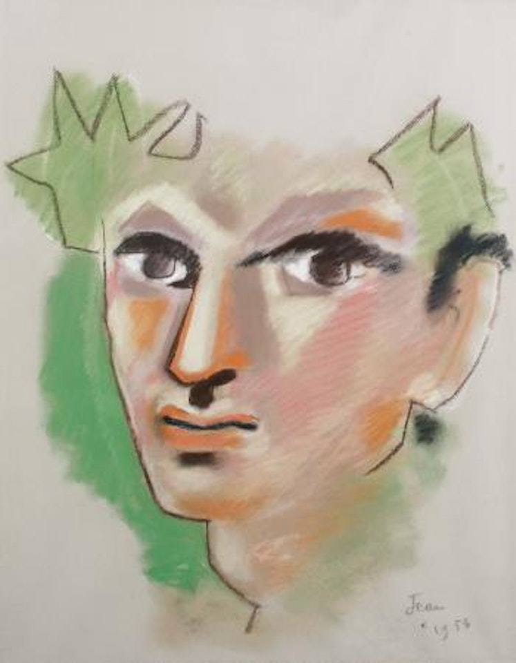 Orpheus crowned with leaves by Jean Cocteau