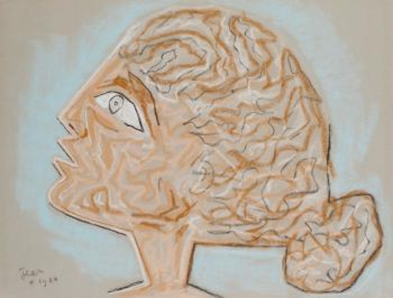 Femme Grecque au chignon by Jean Cocteau