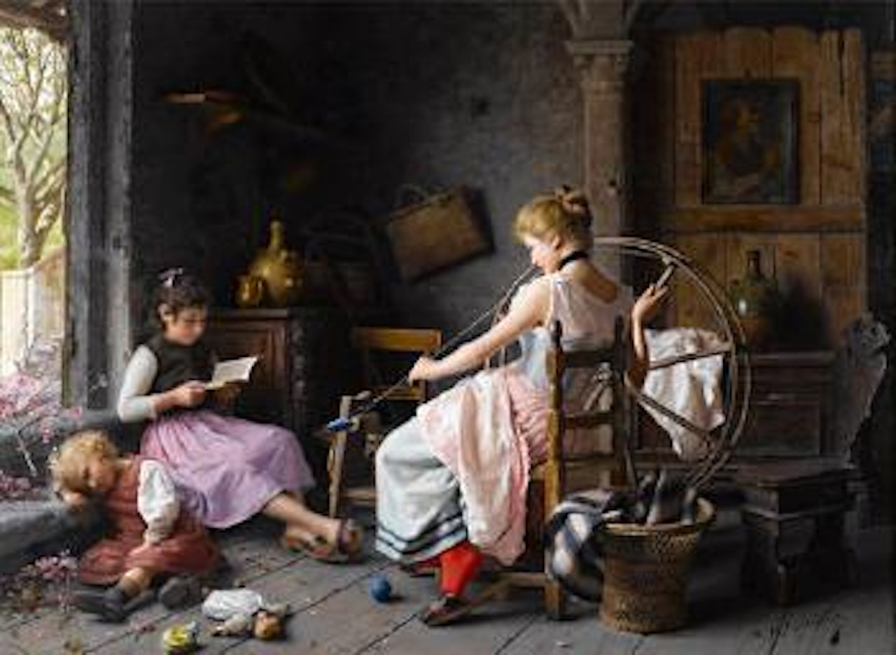 The spinning wheel by Giovanni Battista Torriglia