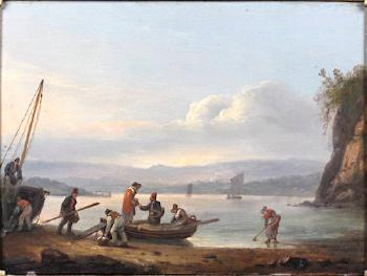 Passengers boarding the ferry to cross the Teign by Thomas Luny