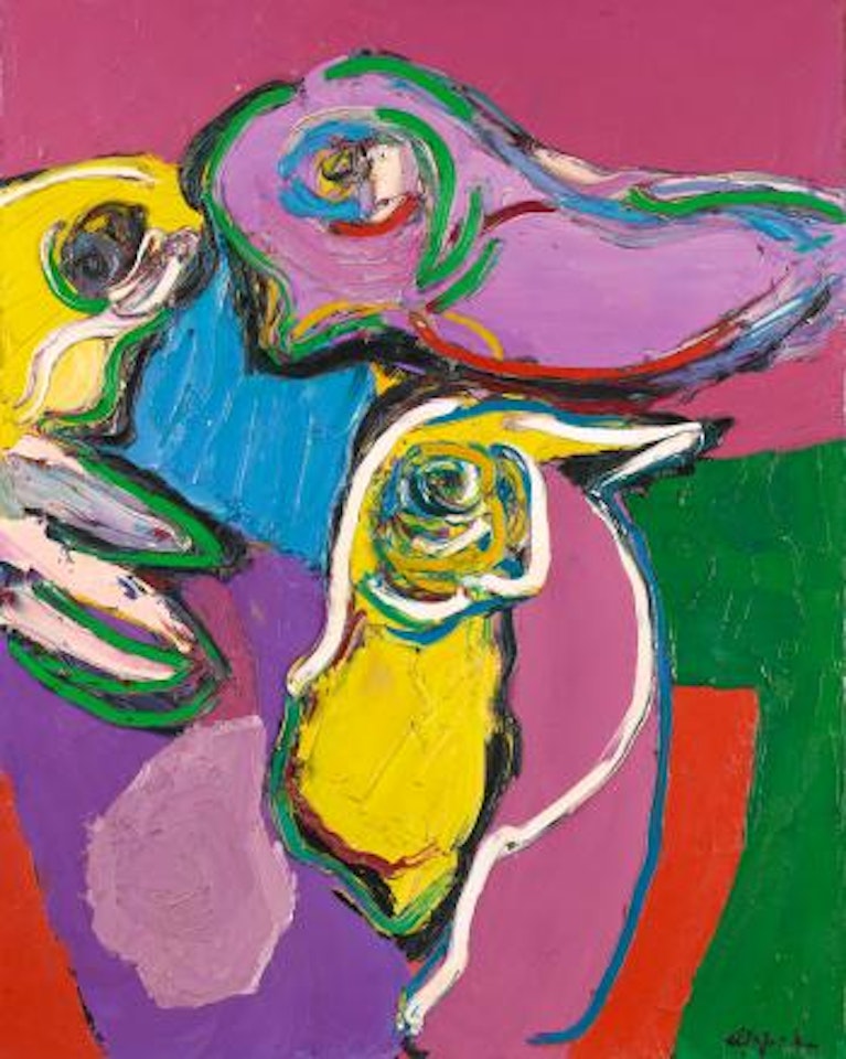 Birds waiting as still life by Karel Appel