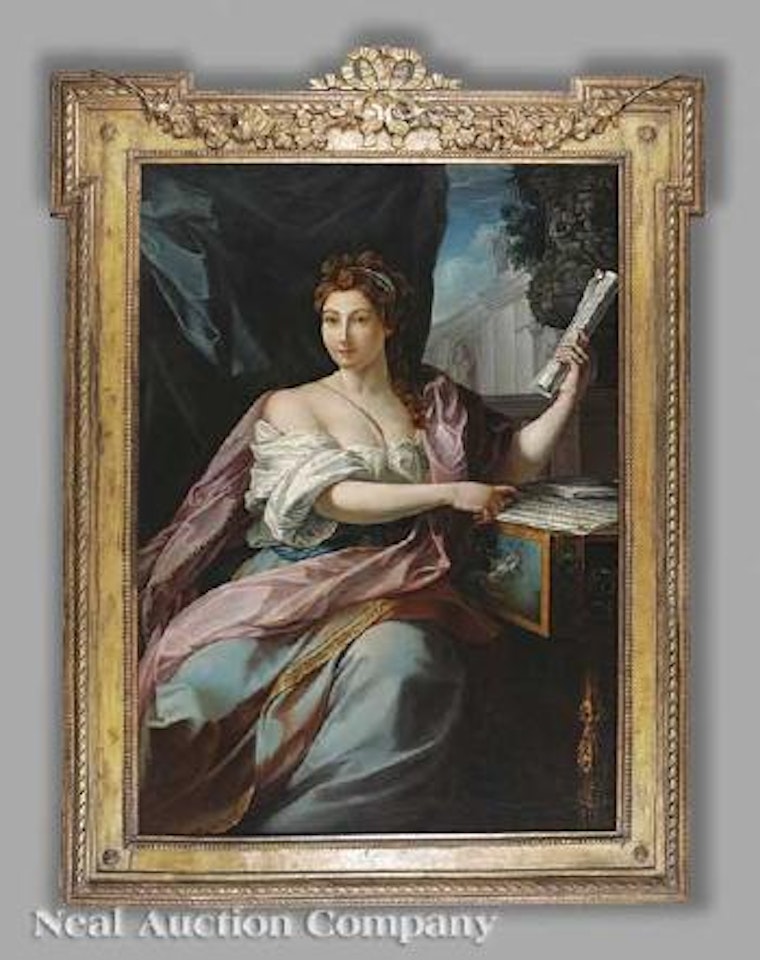 The muse Euterpe, seated at a pianoforte by Italian School