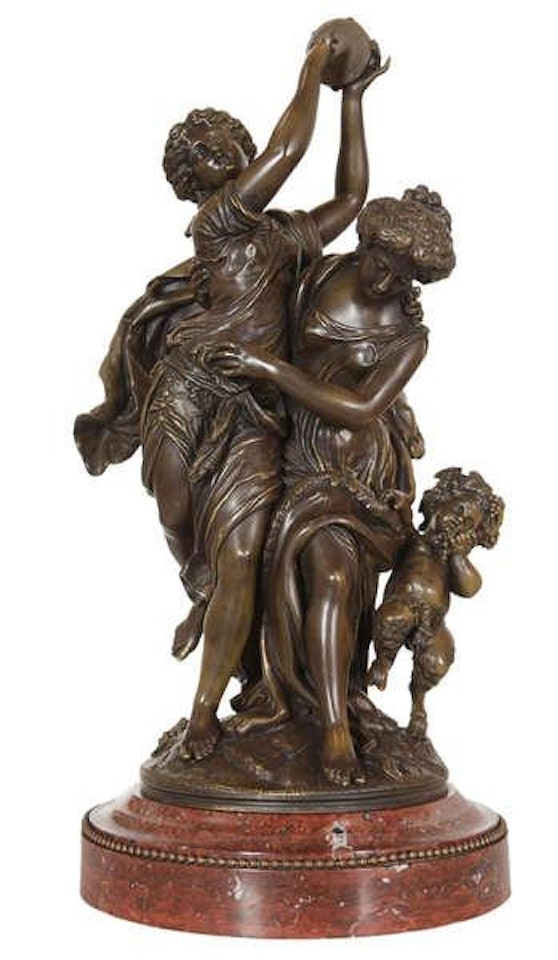 Bacchanale avec deux nymphes et un satyre by Mathurin Moreau