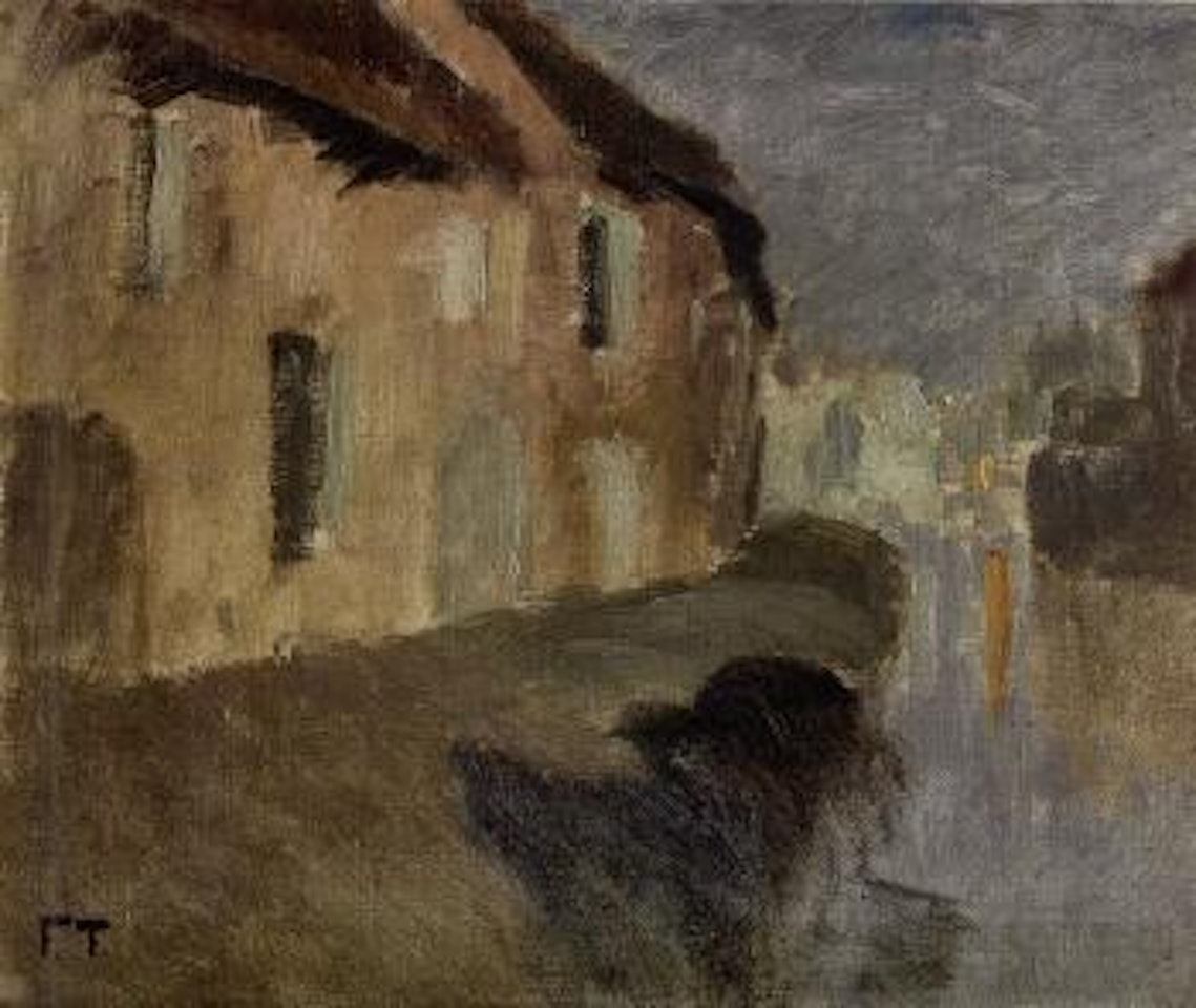Kanal, måneskinn by Fritz Thaulow