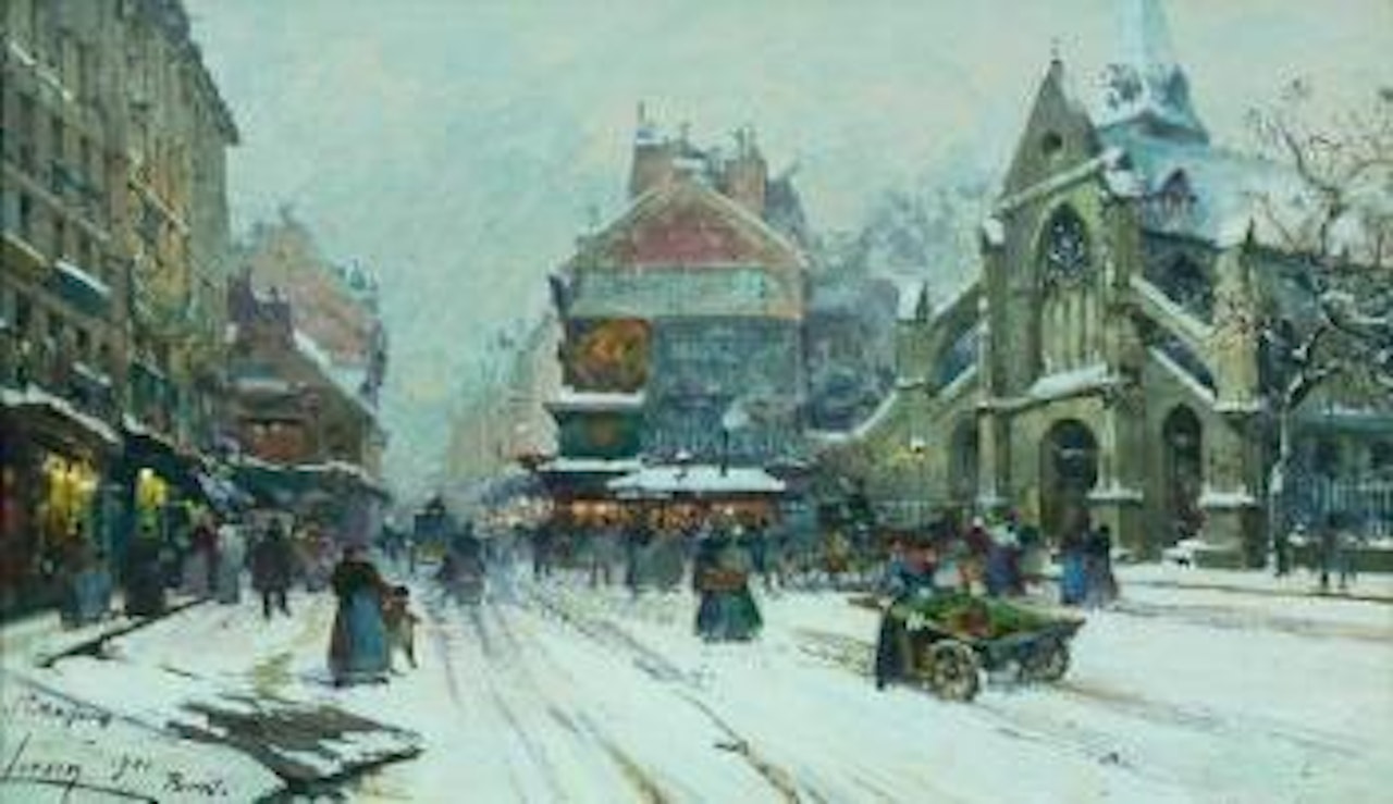 La place Saint Médard by Eugene Galien-Laloue