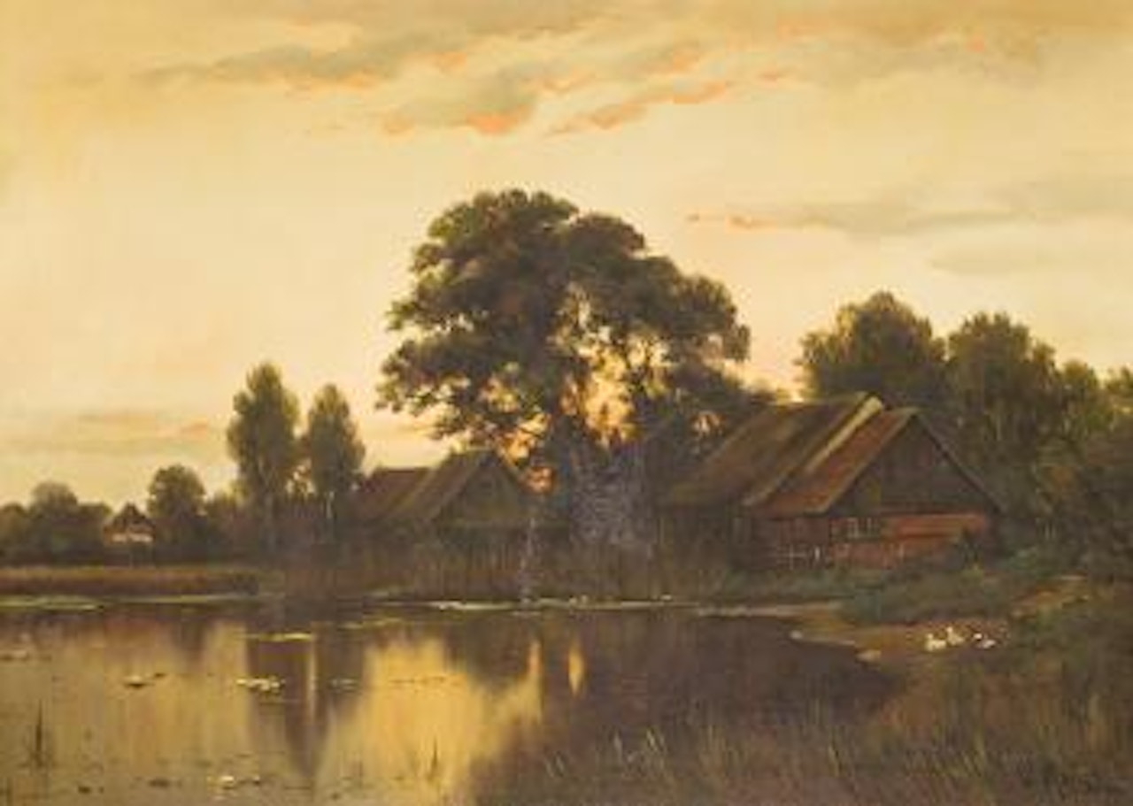 Abendstimmung an einem mecklenburgischen See by Walter Moras