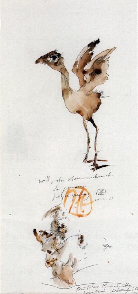 Der gemeine Kritzelsperling by Horst Janssen