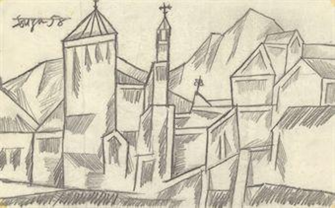 Untitled (Landscape with Church) by Francis Newton Souza