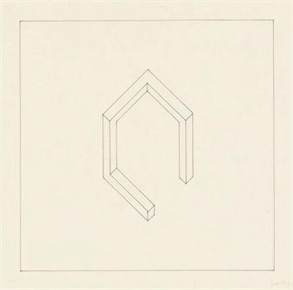 Incomplete Open Cube Drawing by Sol LeWitt