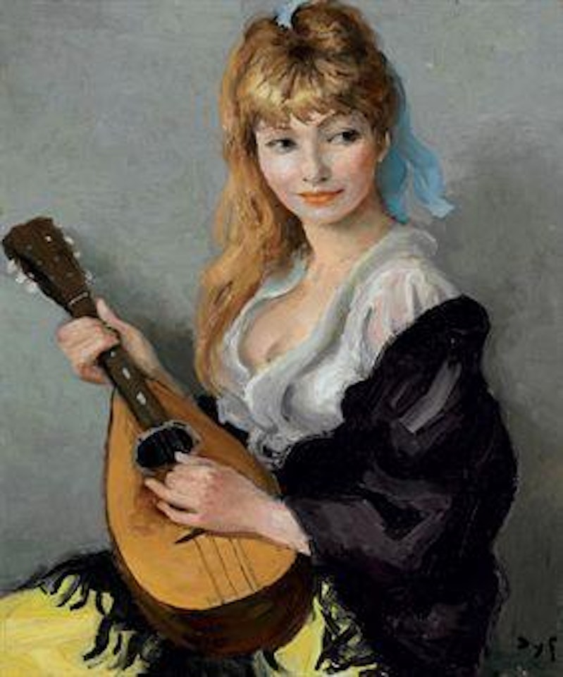 Jeune femme à la mandoline by Marcel Dyf