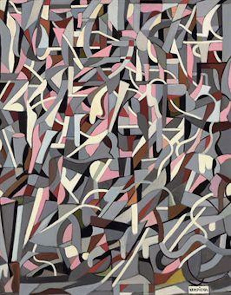 Composition abstraite en gris et rose by Tamara de Lempicka