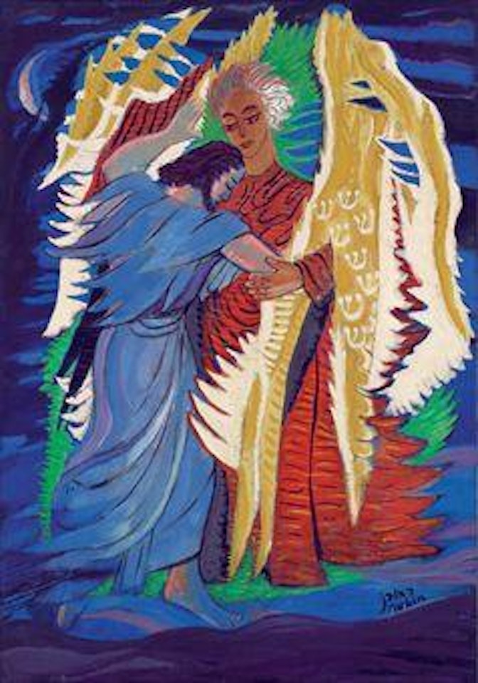 Jacob and the Angel by Reuven Rubin