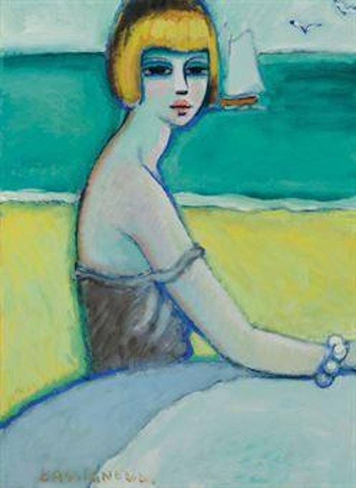 Femme au bord de la mer by Jean-Pierre Cassigneul