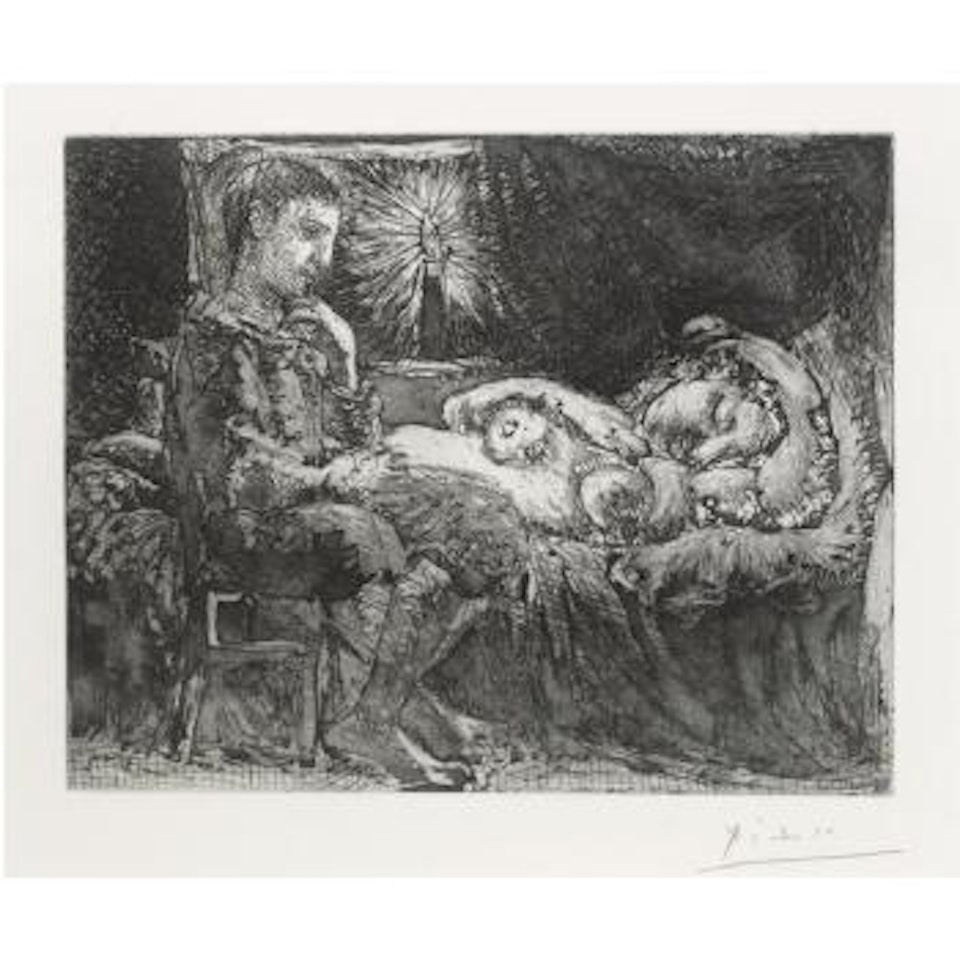 Garcon Et Dormeuse A La Chandelle (B. 226) by Pablo Picasso