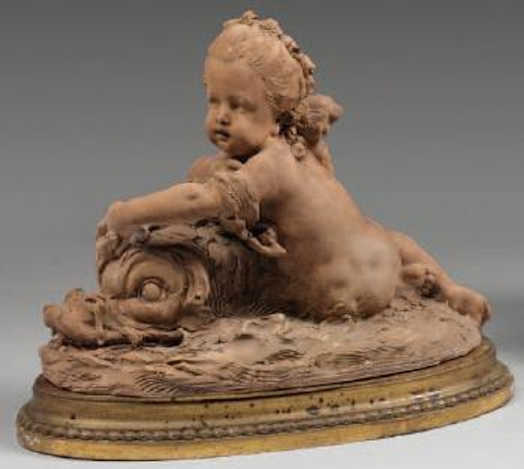 Un enfant jouant avec un dauphin by Albert-Ernest Carrier-Belleuse