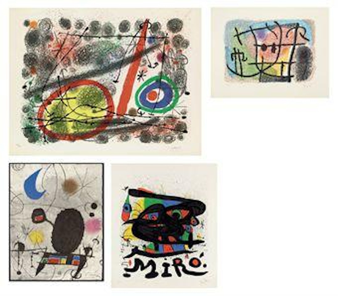 One plate from: Miró - L'Oiseau Solaire, L'Oiseau Lunaire, Etincelles (D. 448; cf. Cramer books 117) by Joan Miró