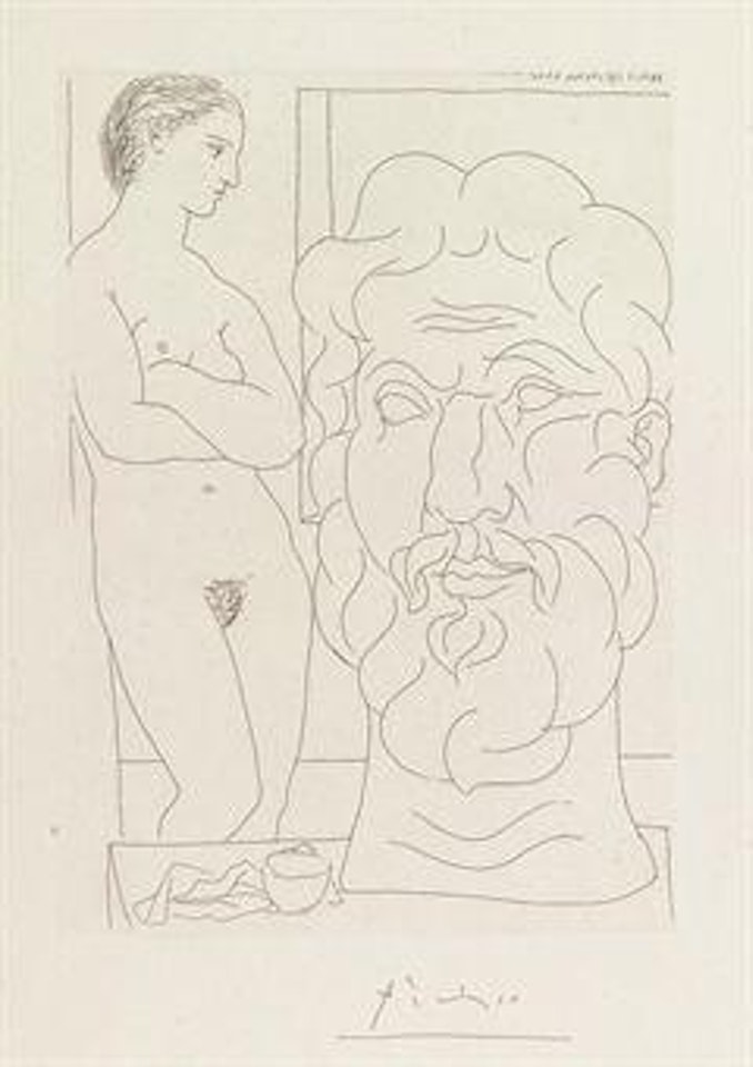 ModÃ¨le at Grande TÃªte sculptÃ©e, from: La Suite Vollard (B. 170; Ba. 323) by Pablo Picasso