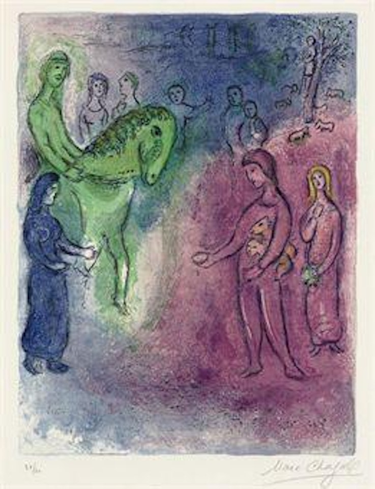 Arrival of Dionysophanes, from: Daphnis and Chloé (M 344; cf C books 46) by Marc Chagall