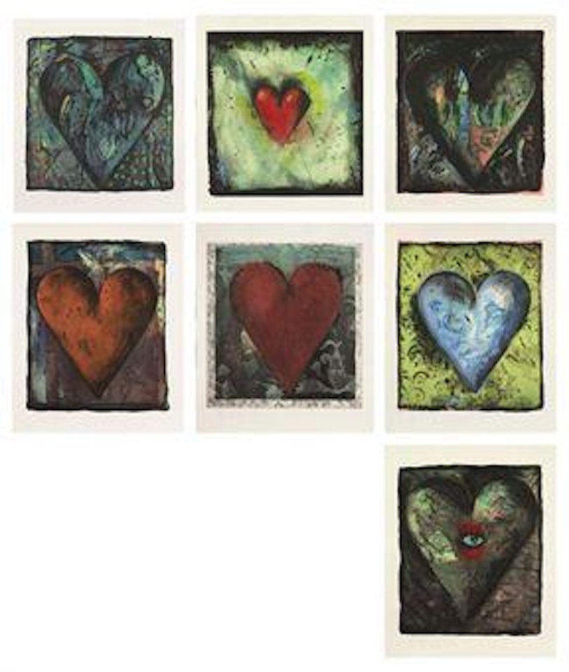 The Hand-Colored Viennese Hearts (C. 34.1-7) by Jim Dine