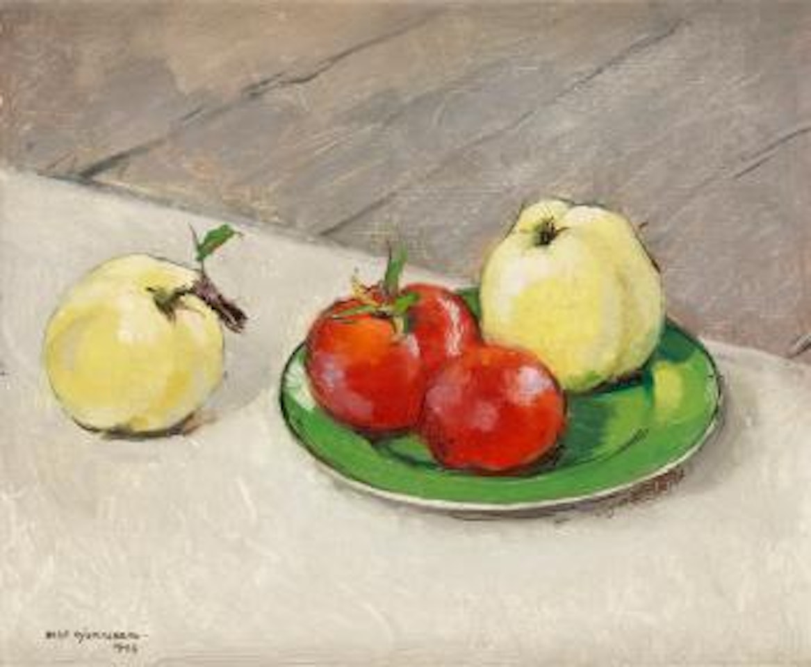 Still life with fruits by Olle Hjortzberg