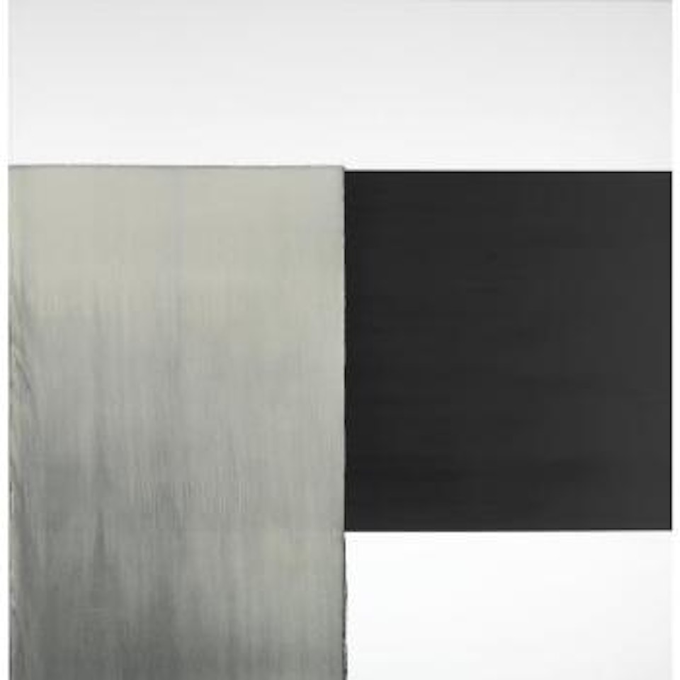 Exposed Painting Charcoal Black, Gold Green by Callum Innes