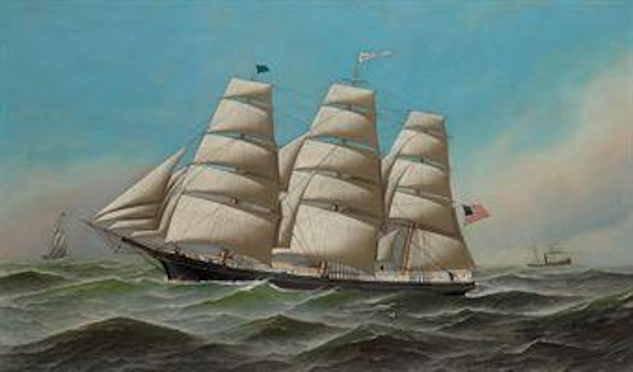 The Clipper Ship J.F. Chapman by Antonio Jacobsen