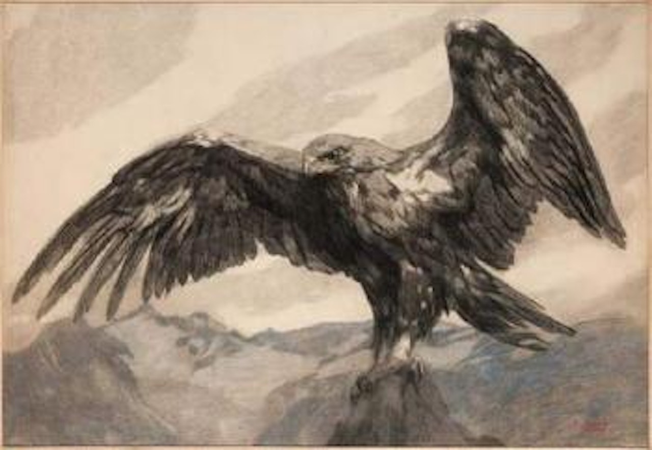 Aigle les ailes déployées by Paul Jouve