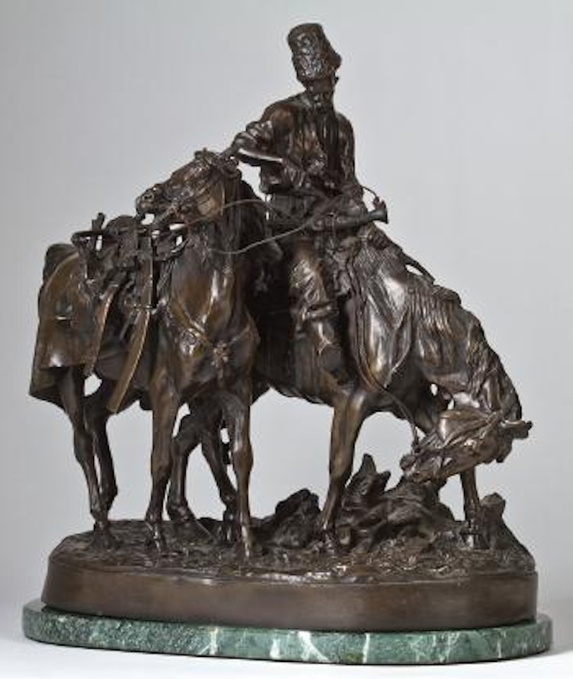 Kosak mit Packpferd by Eugene Alexandrovic Lanceray