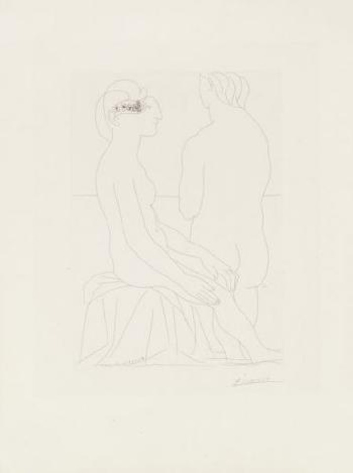 Femme assise et femme de dos by Pablo Picasso