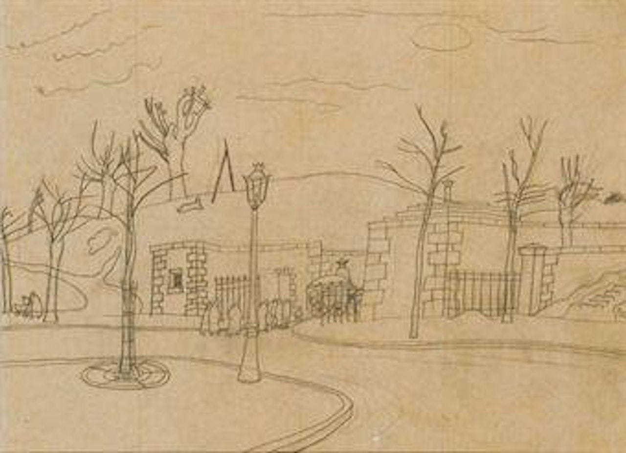 Scène de rue (étude pour une lithographie) by Leonard Tsuguharu Foujita