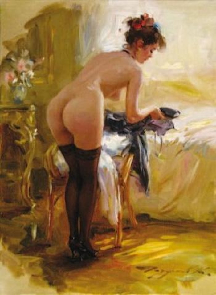 Jeune femme à sa toilette by Constantin Razoumov