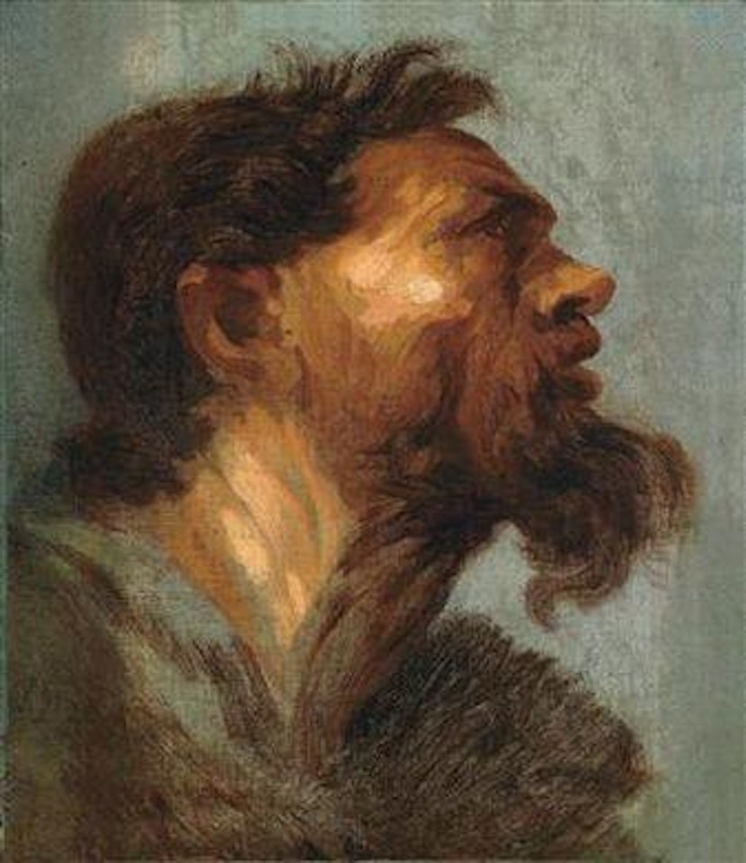 Study of the head of a bearded man in a fur cloak (study of the head of a shepherd) by Anthony van Dyck